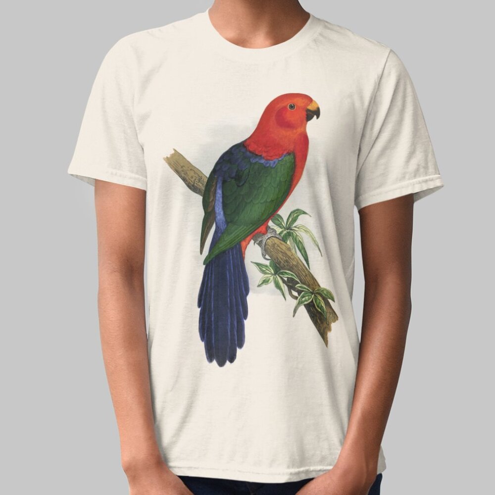 Australian King Parrot Vintage Print Short Sleeve Graphic Tee T-shirt S M L XL